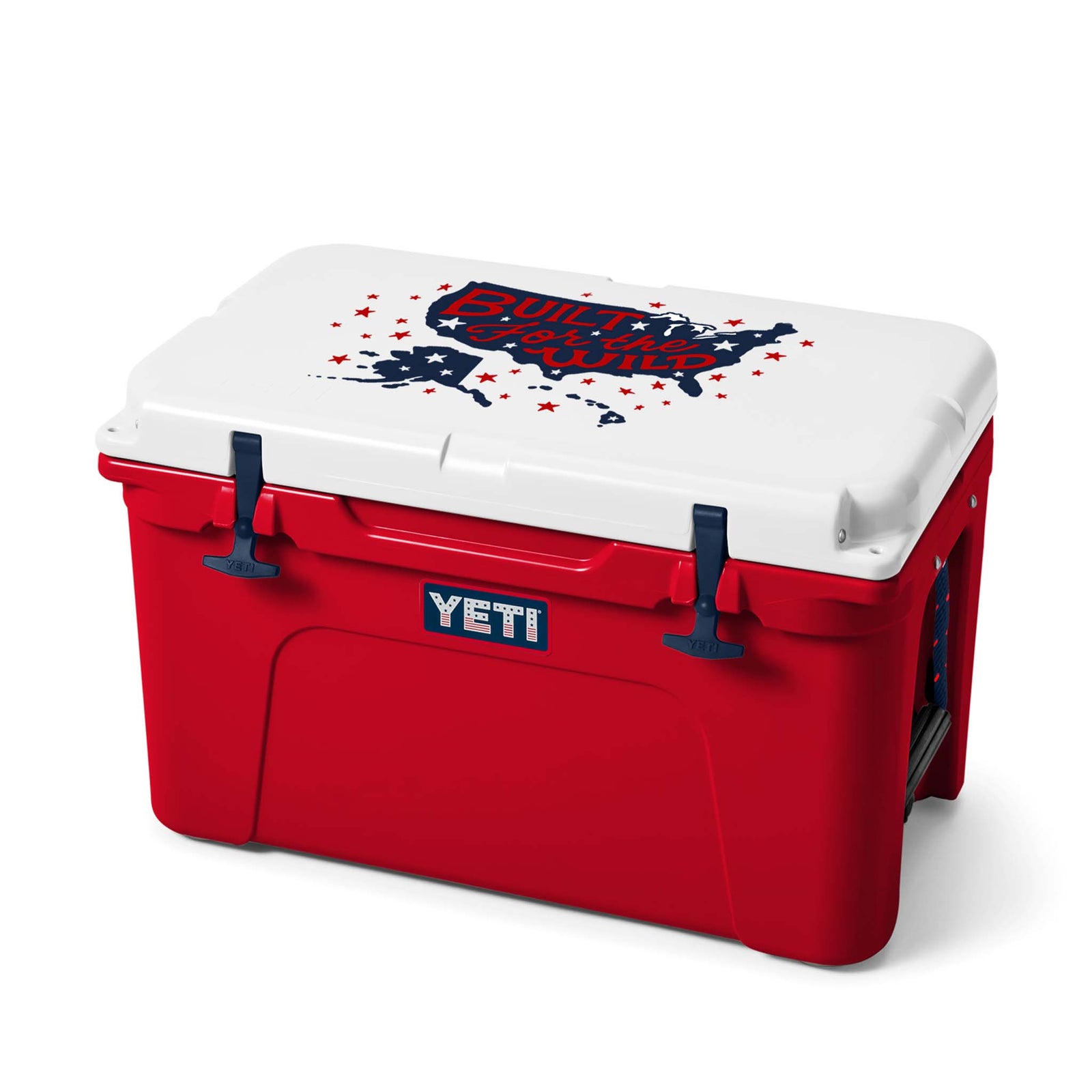 Red, White, and Navy Tundra 45 Cooler