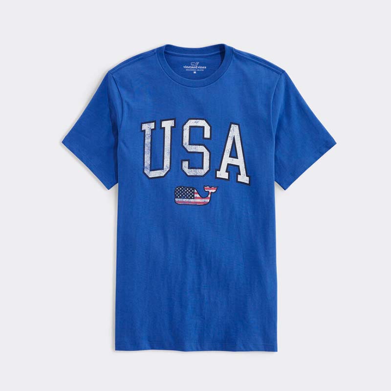 USA Flag Whale Short Sleeve T-Shirt