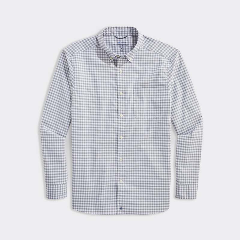 On The Go Gingham Long Sleeve Woven Button Down