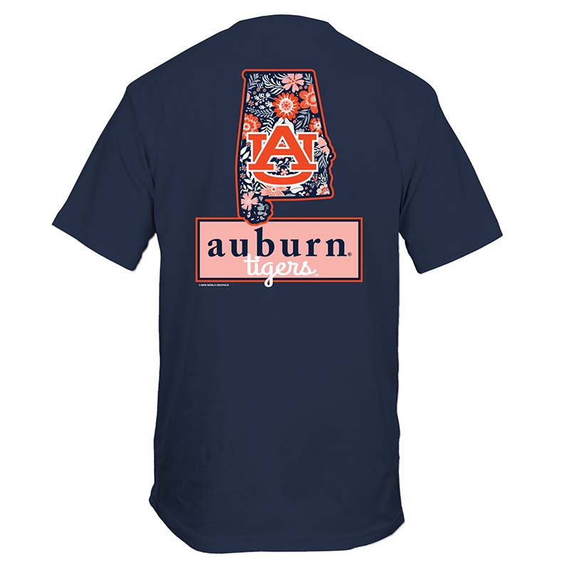 Auburn State Floral Short Sleeve T-Shirt