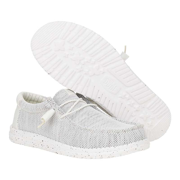 Hey Dude Men's Wally Stretch Sox in Storm White | Palmetto Moon