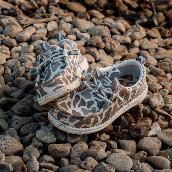 HEYDUDE x Burlebo Youth Wally Funk in Deer Camo | Palmetto Moon