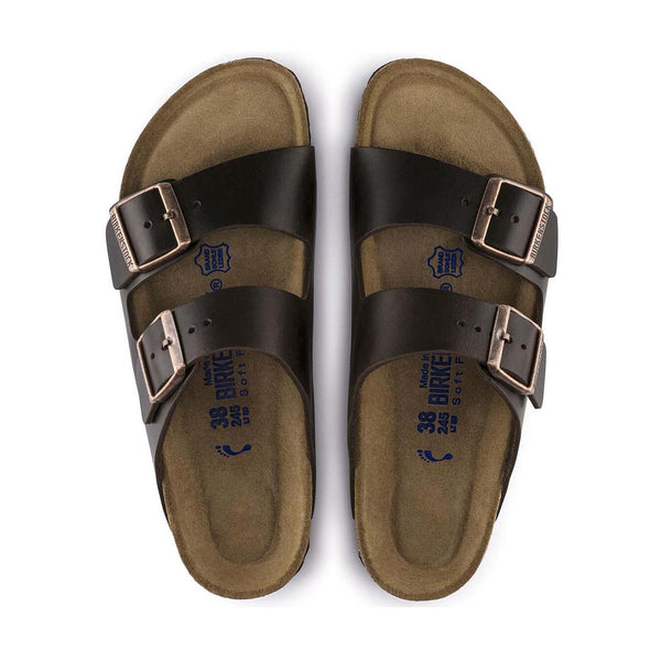 Birkenstock Arizona Soft Footbed sandals dark brown oiled leather Men Size 11 Mens Birkenstock Arizona Soft Footbed Slide Sandal - Habana  main image 2