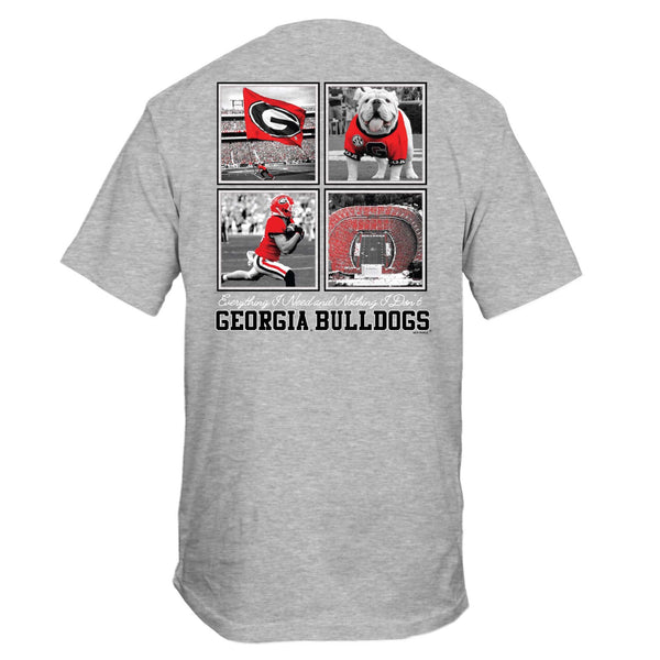 Georgia Bulldogs Football Flag Unisex T-Shirt - Red, Large