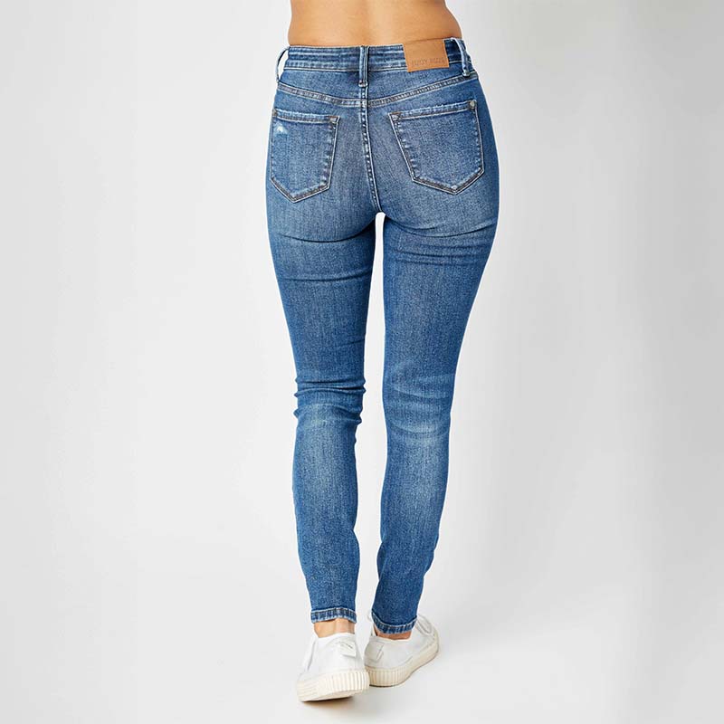 Destroyed High Rise Tummy Control Skinny Jeans