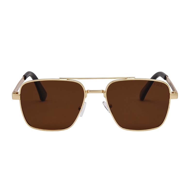 Brooks Sunglasses in Gold and Brown