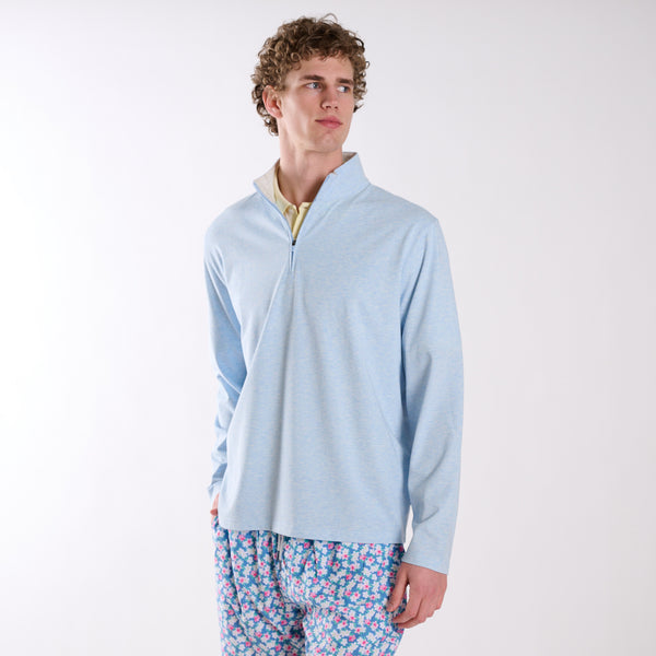 wanima COMINATCHA!! スウェット　ブルー　ＸＬ COAST Mariner 1/4 Zip Pullover in Squall Heather | Palmetto Moon