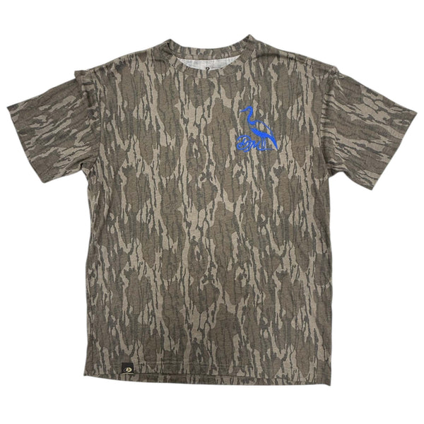 Dirty Marsh Blue Logo Short Sleeve T-Shirt in Mossy Oak Bottomland