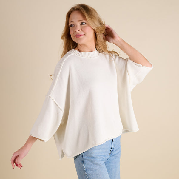 Tres Bien Exposed Seam Mock Neck Sweater | Palmetto Moon