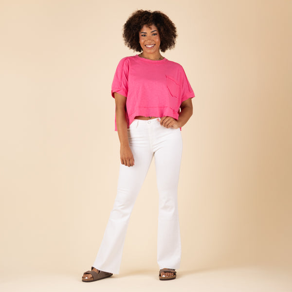 High Rise Scissor Cut Flare Denim
