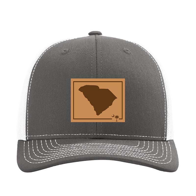 South Carolina Outline Trucker in Charcoal and White