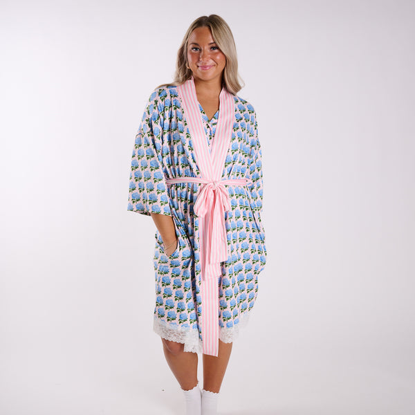 Simply Southern Hydrangea Stripe Robe | Palmetto Moon