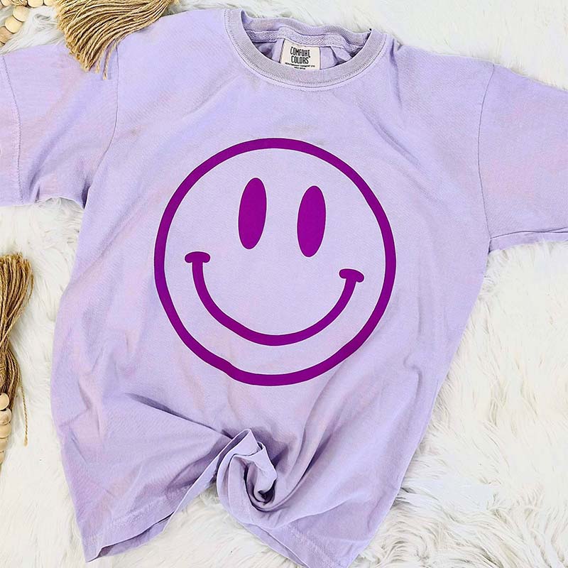 Youth Puff Smiley Short Sleeve T-Shirt