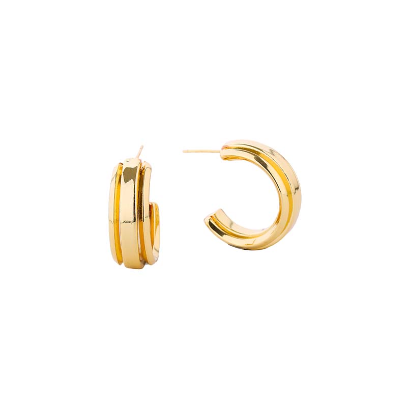 14K Gold Dipped Double Layer Circle Earrings