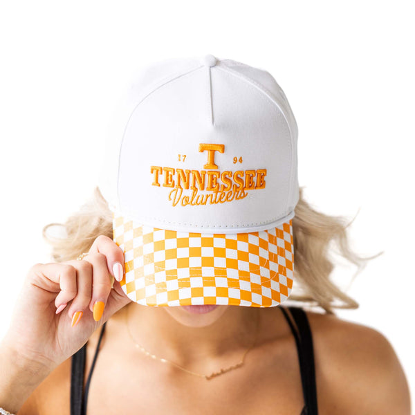 Tennessee Orange & White Funny Football Trucker Hat - Buck FAMA Embroidered Mesh Back, Adjustable, One Size - View #6