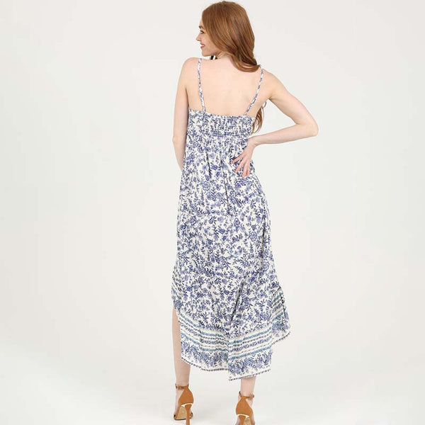 Angie Flutter Spaghetti Strap Colorblock Midi Dress | Palmetto Moon
