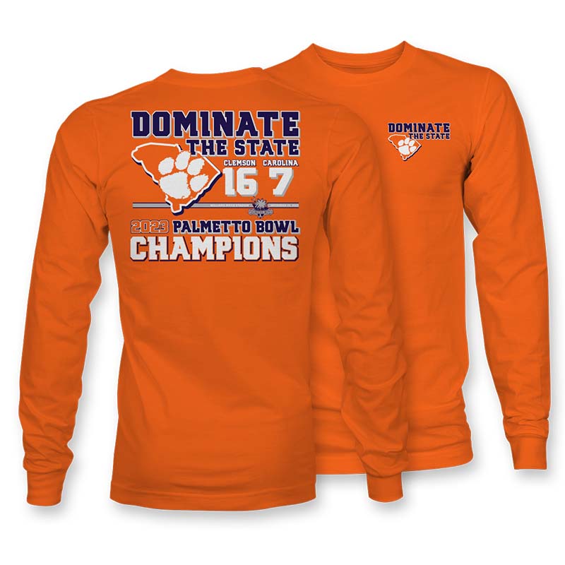 2023 Palmetto Bowl Champions Clemson Dominate Long Sleeve T-Shirt