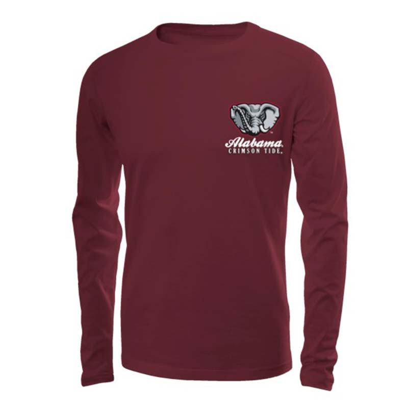 Alabama Over Oval Long Sleeve T-Shirt front view with elephand