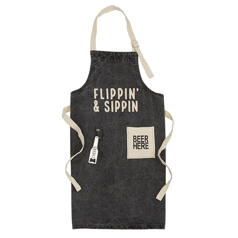 Mud Pie Flippin' and Sippin' Apron Father's Day Gift
