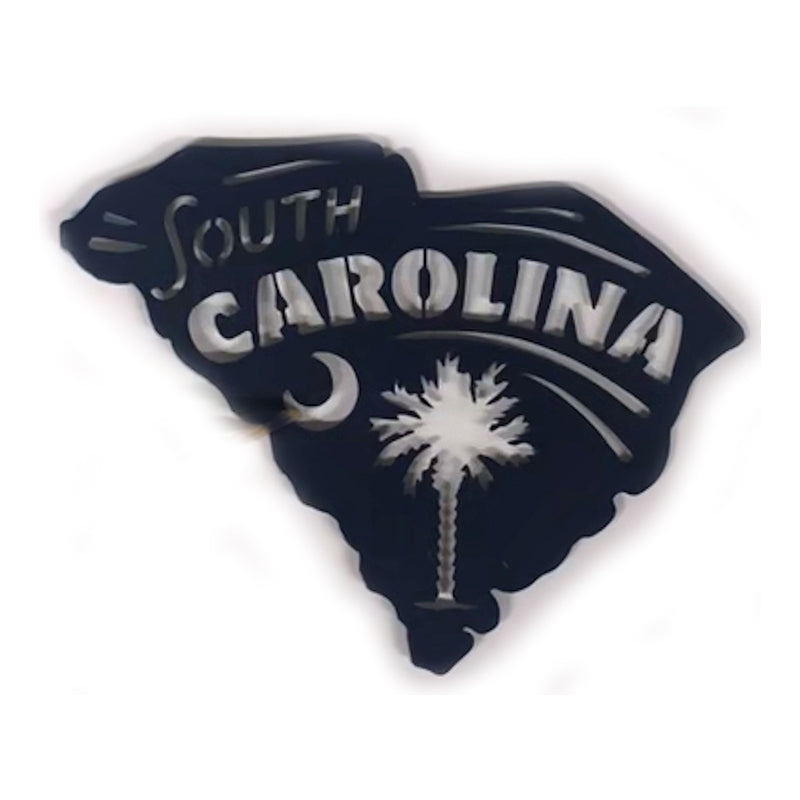 Blue South Carolina Metal Magnet