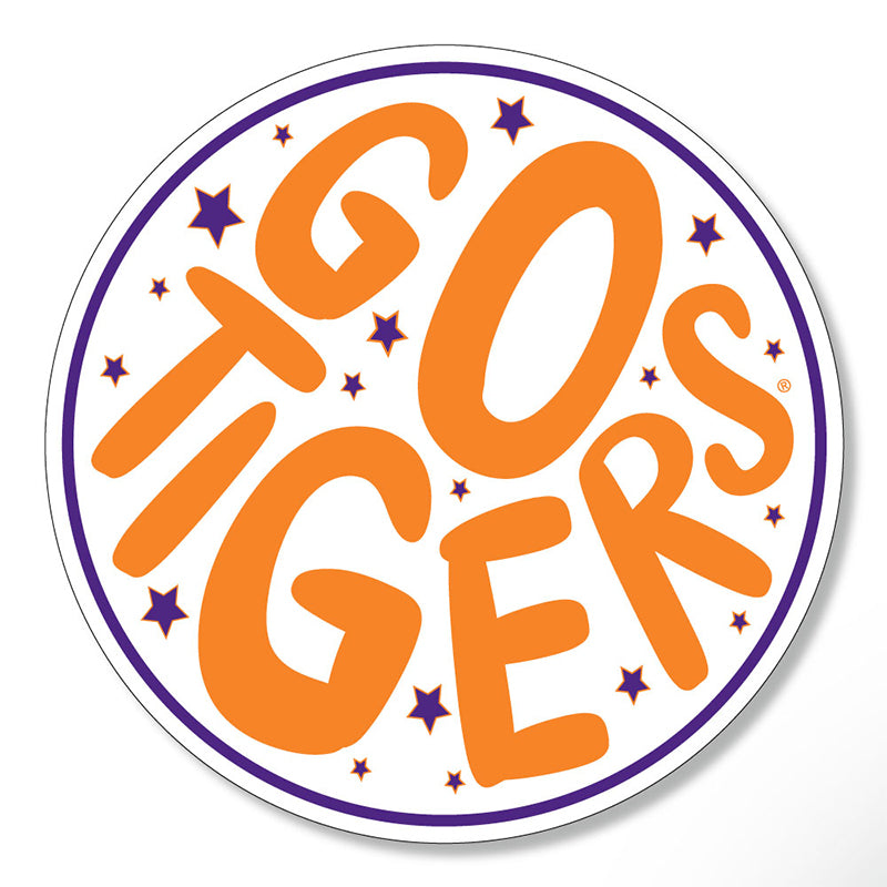 3&quot; Circle Star Go Clemson Tigers Decal