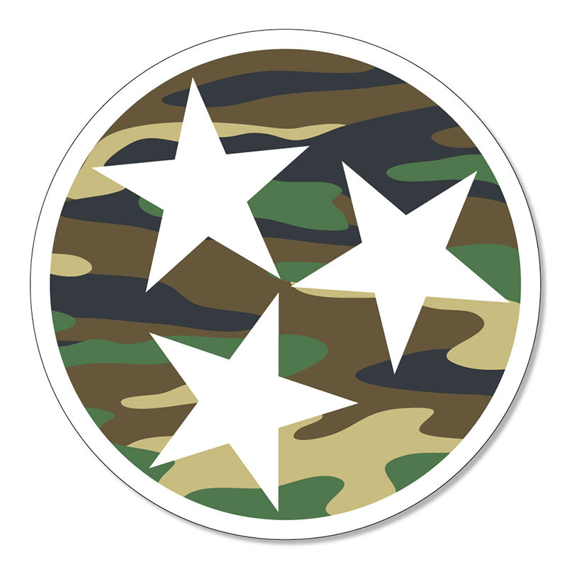Camouflage Tri-Star 6" Decal