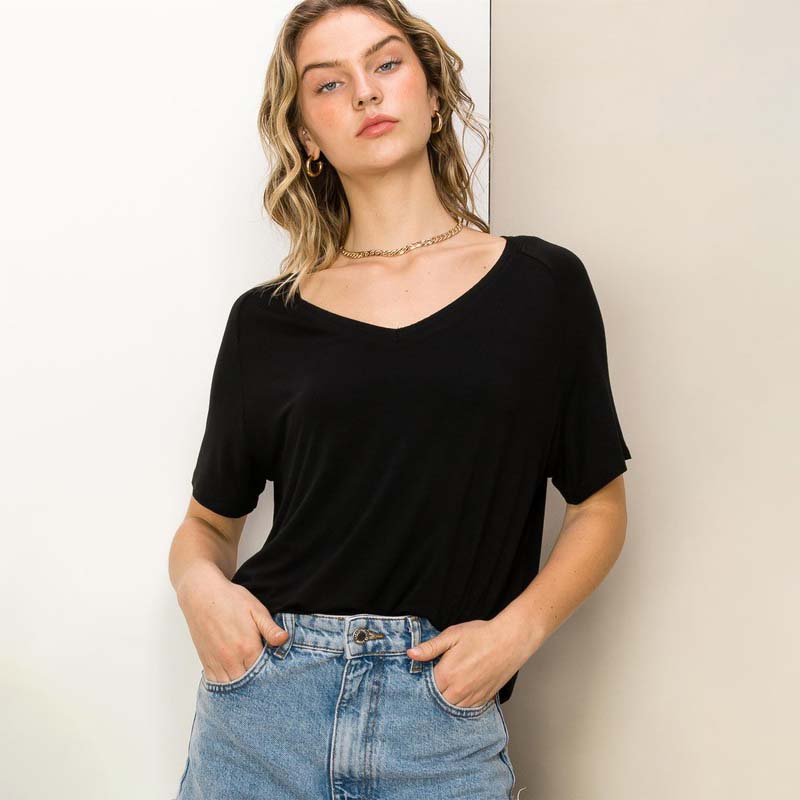 Relaxed Fit V-Neck Tee