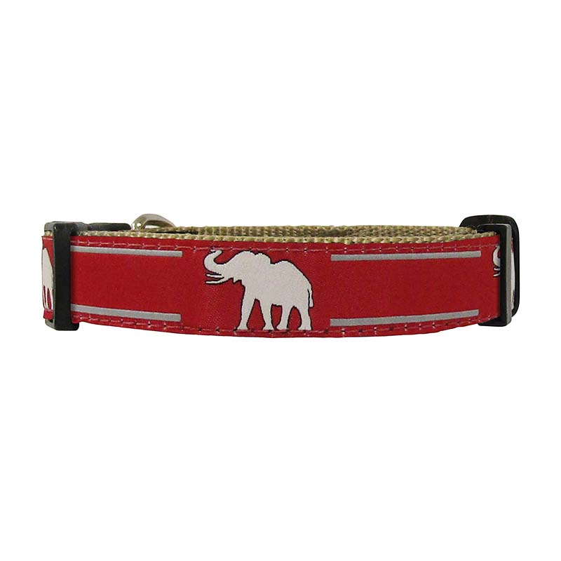 Alabama Elephant Ribbon Dog Collar