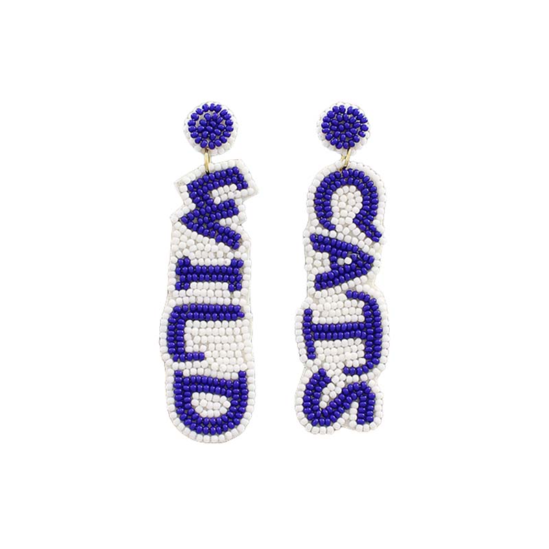 Wildcats Beaded Letter Earrings