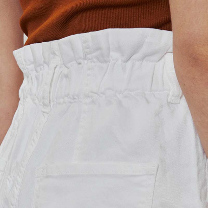 White Paperbag Waist Shorts