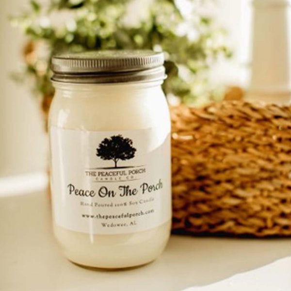 The Peaceful Porch Peace On The Porch Jar 16oz Candle Palmetto Moon