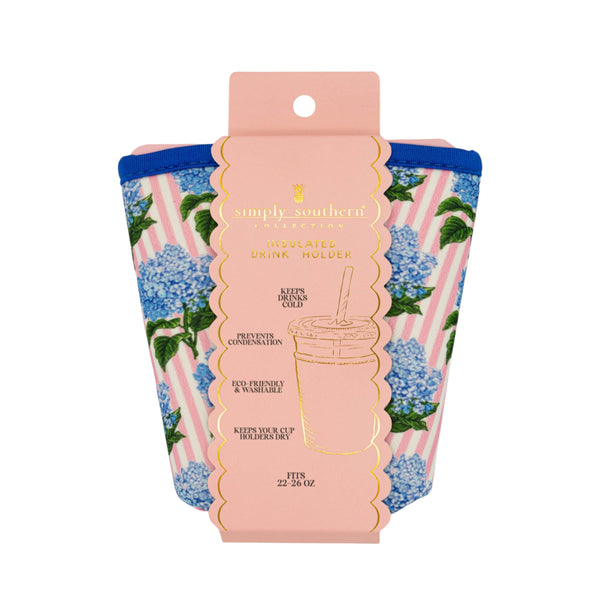 Simply Southern insulated cup holder with floral design on a white background