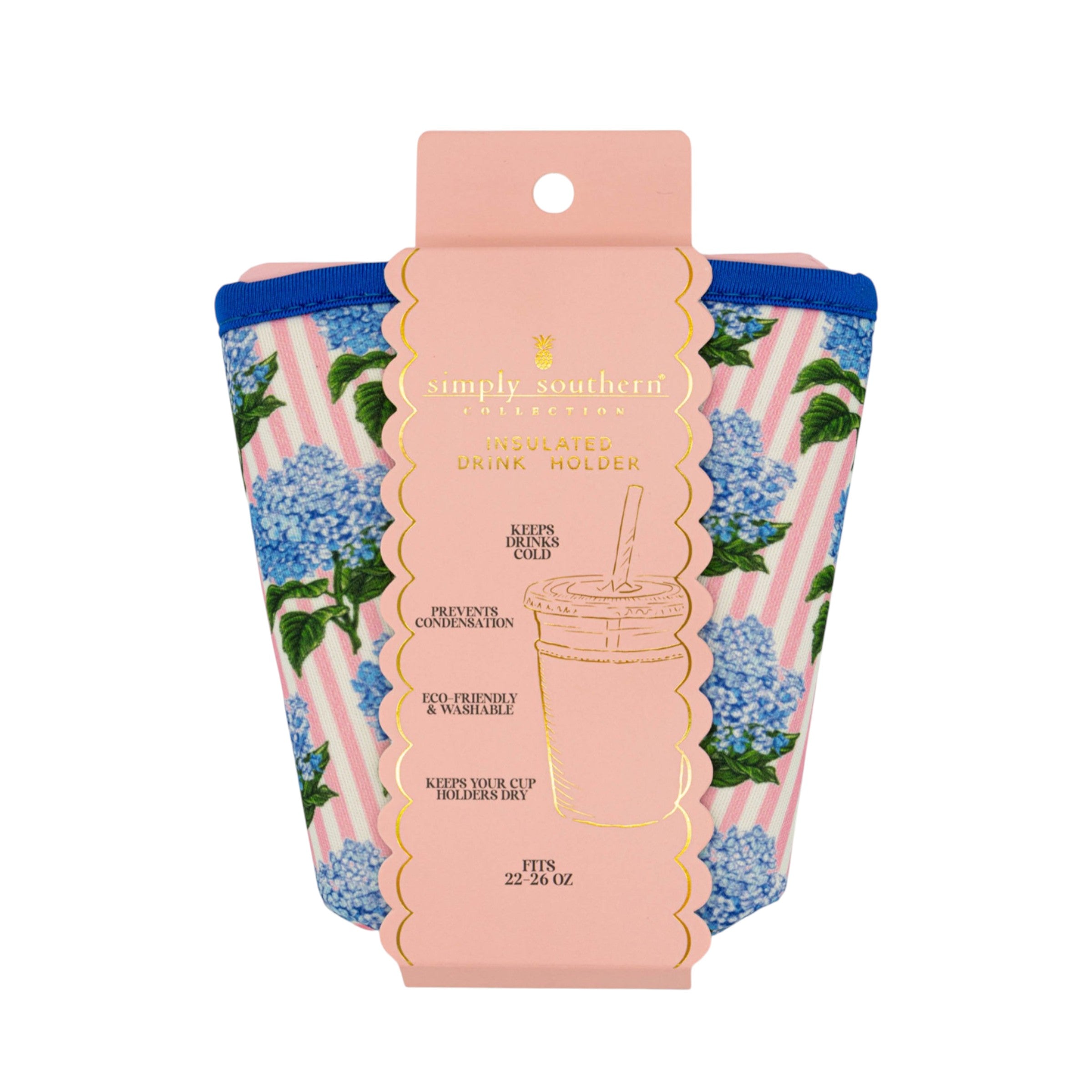 Simply Southern Hydrangea Stripe Drink Sleeve | Palmetto Moon