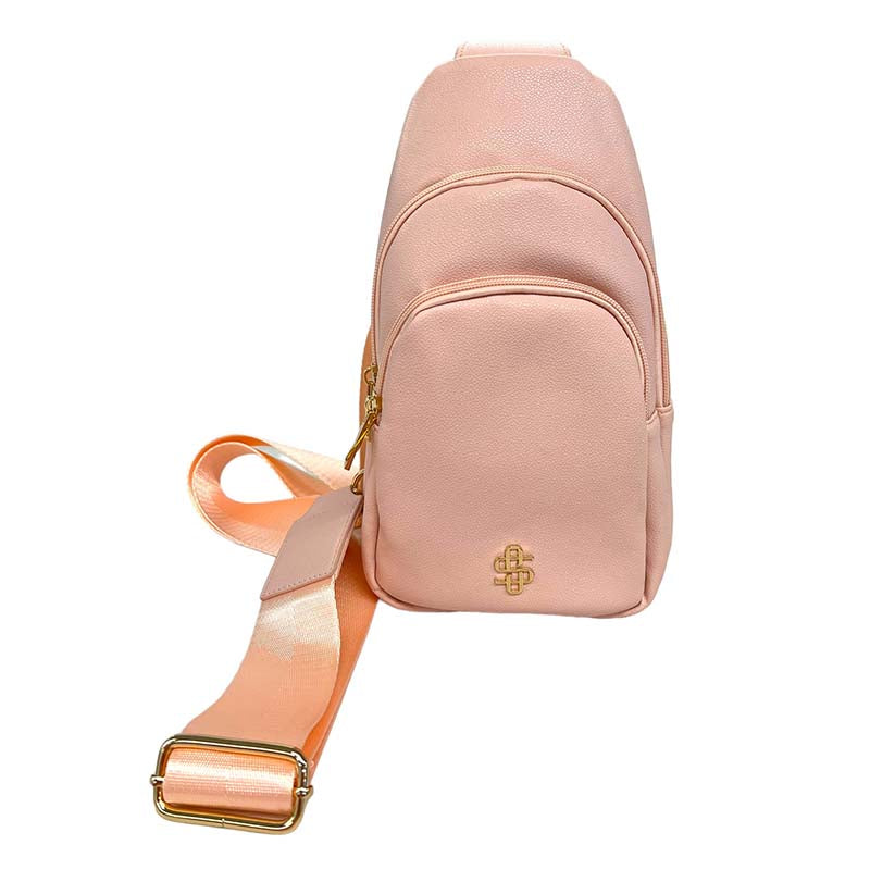 Leather Sling Bag in Peach