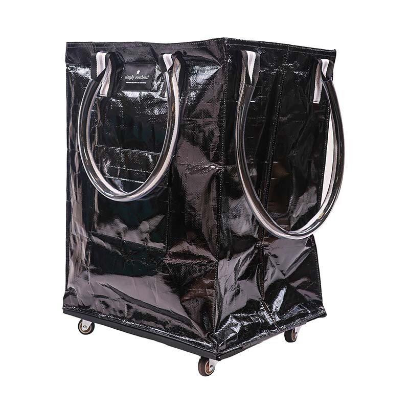 black rolling tote