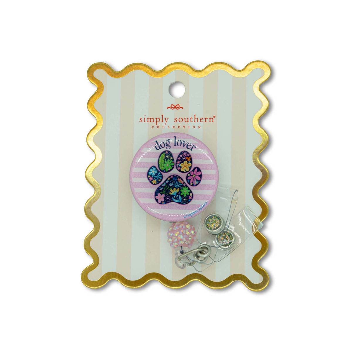 Dog Lover | paw print design simply southern badge reel