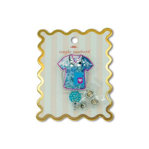  simply southern badge reel with scrub design