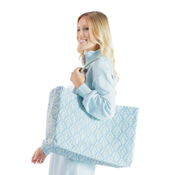 Scallop Floral Oversized Canvas Tote