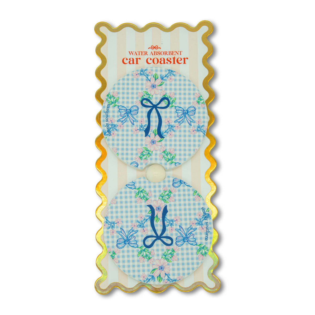 Decorative car coaster with decorative elements on a white background