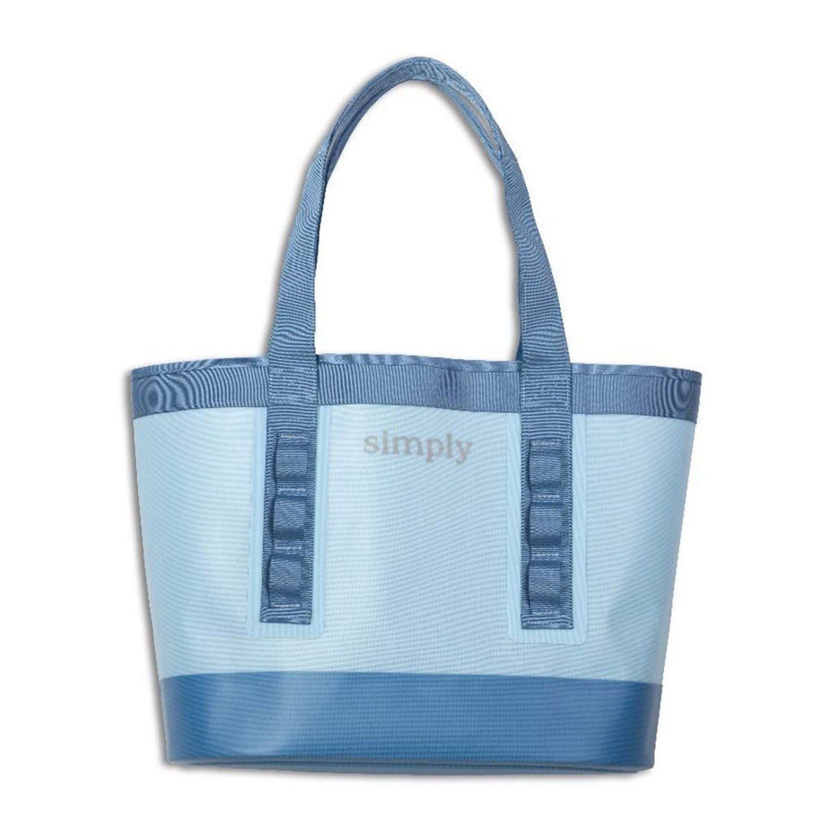 Simply Southern Tough Tote in Denim blue shown on a white background