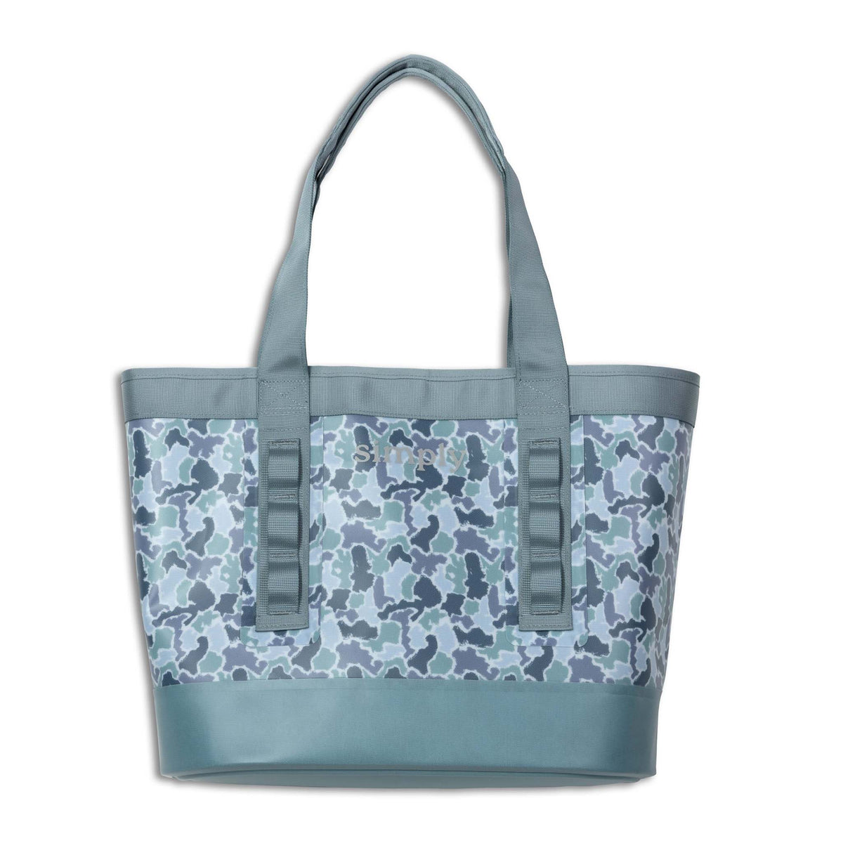 Simply Southern Tote bag with camouflage pattern shown on a white background