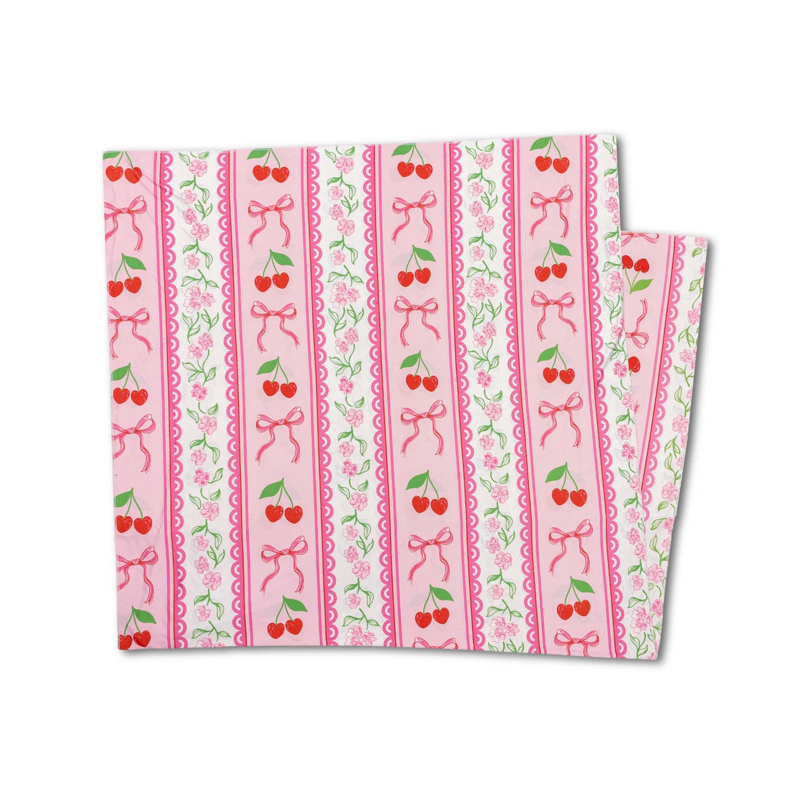 Folded pink bows and red cherry hearts quick dry sand free towel measuring 40"x72" by Simply Southern.