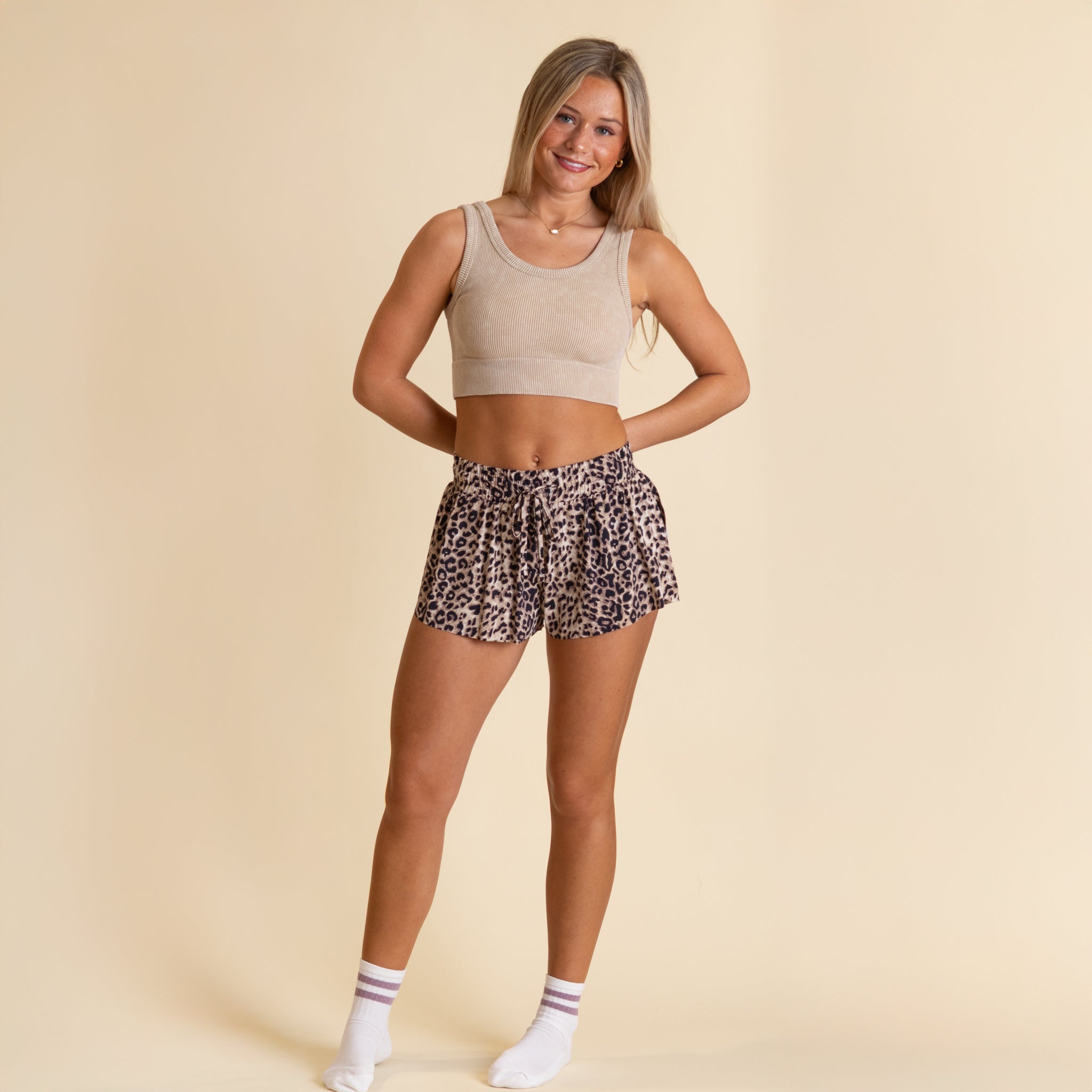 Suzette Collection Women's Leopard Flyaway Shorts | Palmetto Moon
