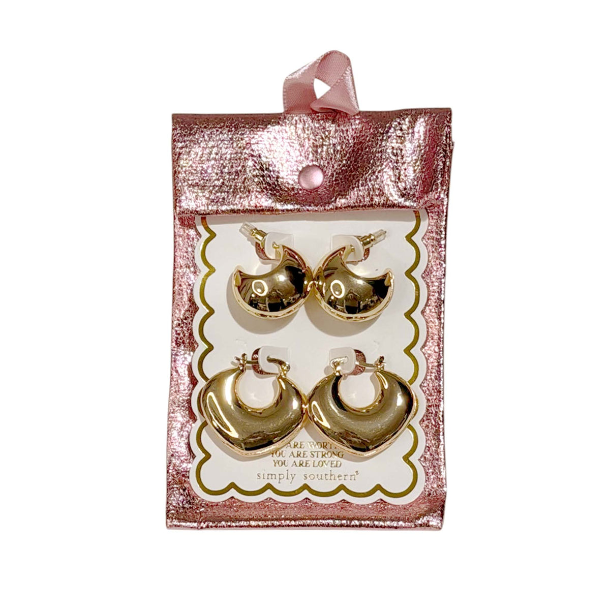 Simply Southern Chunky Gold Hoop Earring Set