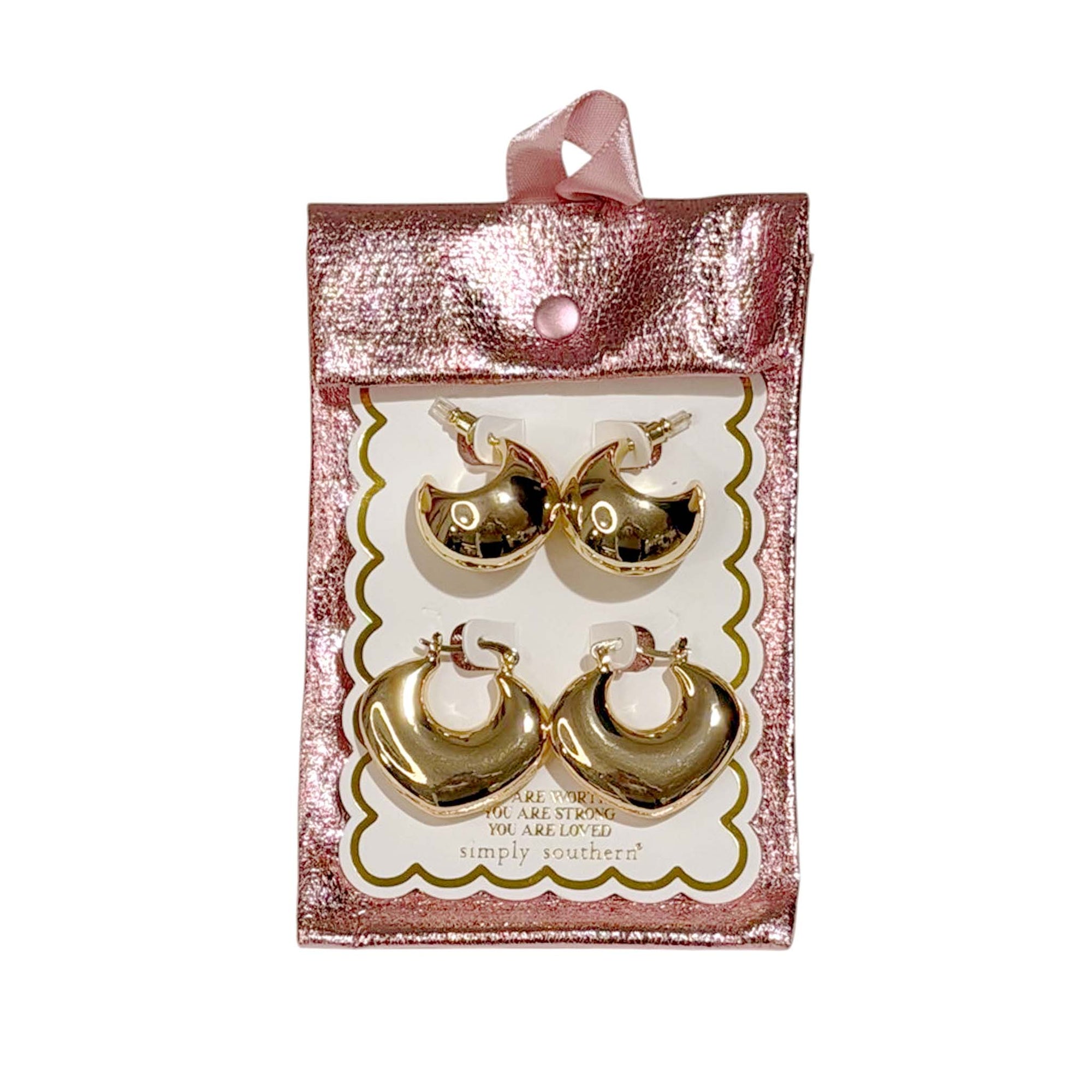 Simply Southern Chunky Gold Hoop Earring Set