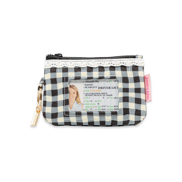 Lace ID Wallet in Black Gingham