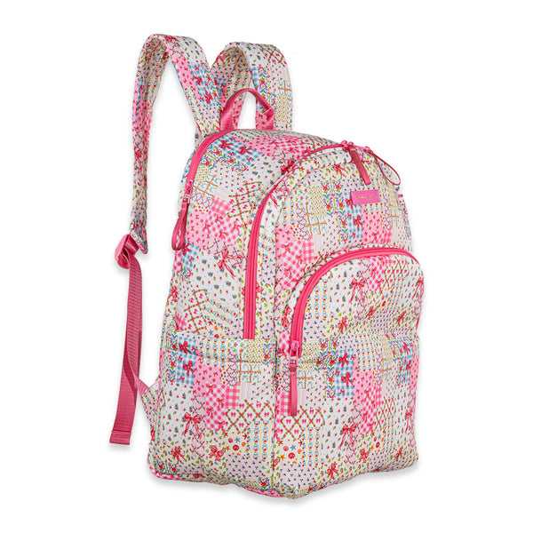 Quilted Ribbon Backpack in Pink