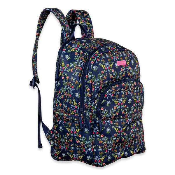 Ribbon Floral Backpack in Navy