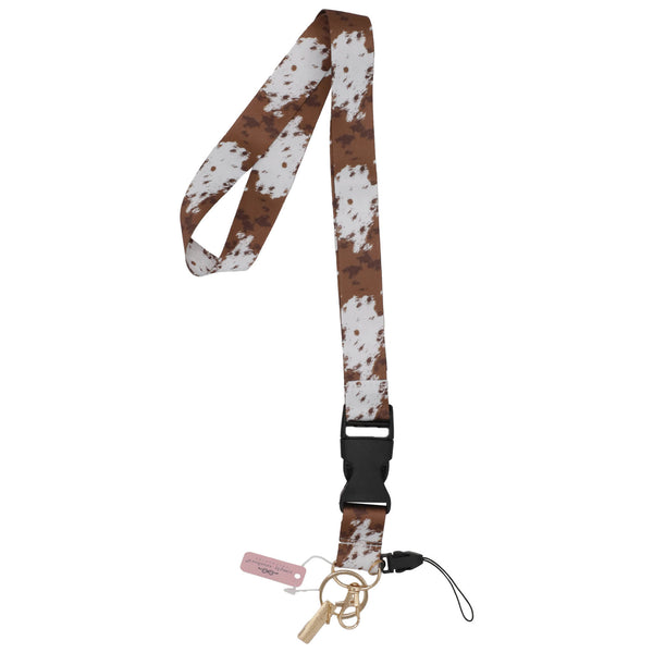 Breakaway Lanyard in Cow Print