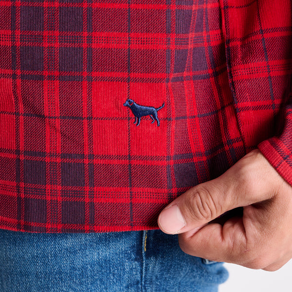 Western Prep Corduroy Flannel in Red